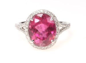 Pink Sapphire & Diamond Ring