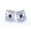 Diamonds & Blue Sapphire Earrings