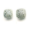 Square Button Shape Earrings Pave Diamond